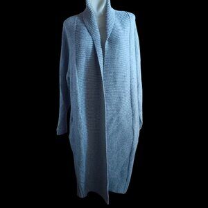 Women's Small Gap Long Cardigan Sweater Gray Open Front Ribbed Knit Womens S